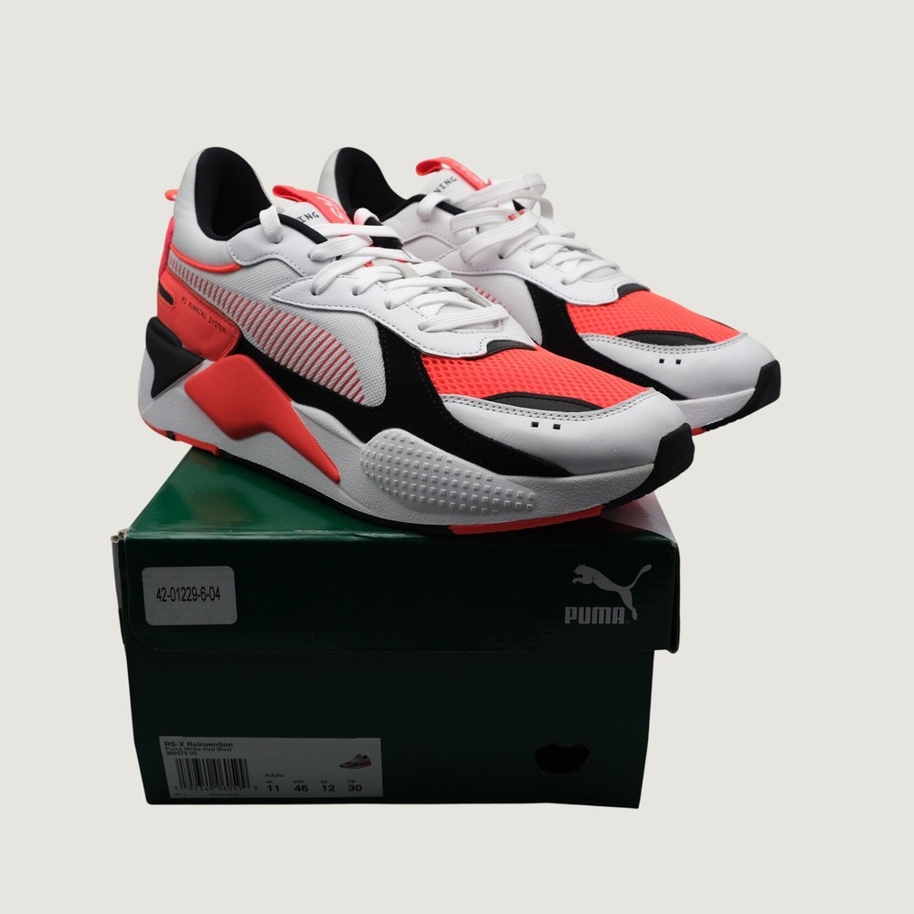 Puma RS-X Reinvention 12 White Red Blast 369579 02 Chunky Sneakers NEW